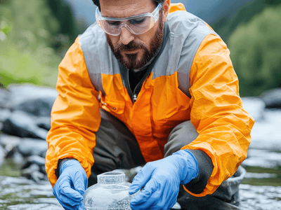 tech collecting sample